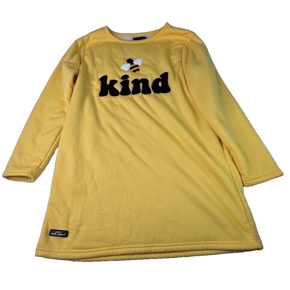 Simply Southern Yellow Bee Kind Pullover Fleece Women Large Oversized Sweatshirt